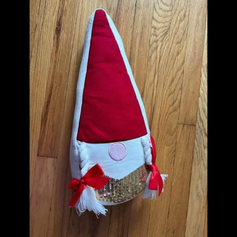 gnome Christmas holiday pillow
